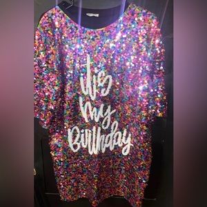 It's my Birthday T-shirt Sequin Dress